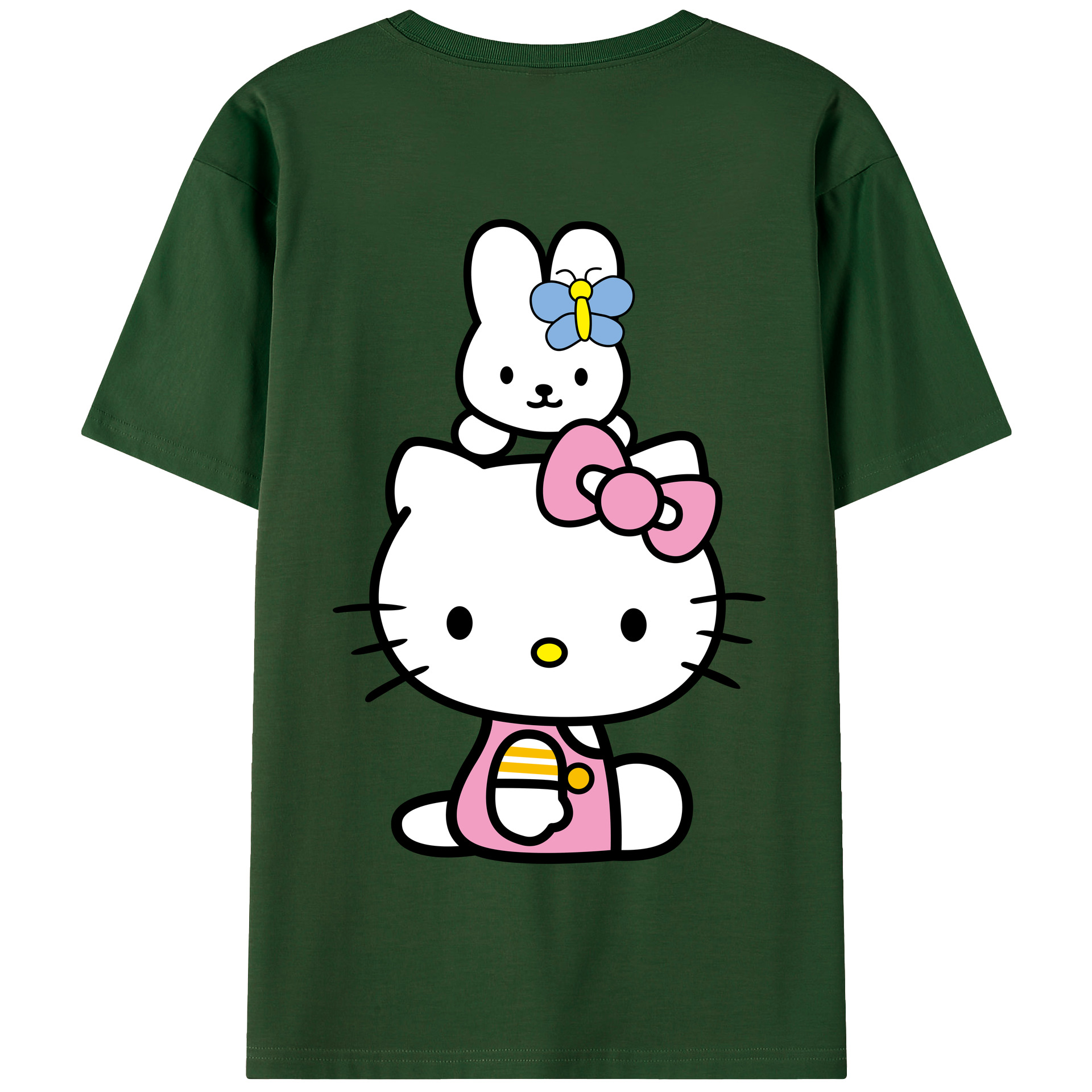 （画像用） Hello Kitty ハローキティ 綿100％半袖Tシャツ（背面プリント）